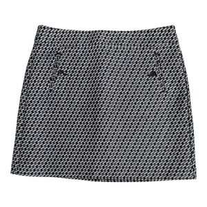 Loft Outlet Gray Houndstooth Pocketed A-Line Mini Skirt Size 10